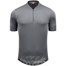 Gray Reflective Breathable Half Zip Men Bike Shirts & Cycling Jersey